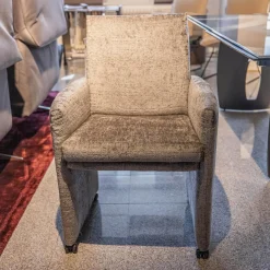 WK Wohnen Stuhlsets|Sitzgruppe WK 790 Bezug Stoff B3094 Basalt Grau Gestell Metall Schwarz