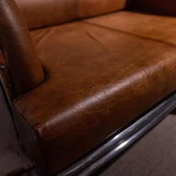 Eigene Herstellung 2-Sitzer-Sofas|Sofa 21688 Autoform Ambassador mit Scheinwerfern Leder/Metall weiß braun-rot Vintage