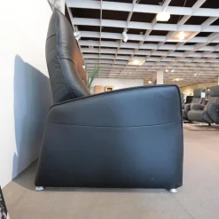 himolla 2-Sitzer-Sofas|Sofa 4929 Leder 31 Longsoft Rabe Schwarz Fuß Aluminium Mit Relaxfunktion