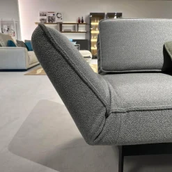 Rolf Benz 3-Sitzer-Sofas|Sofa 386 Mera Stoff 24 551 Umbragrau Gestell Stahl Verkehrsschwarz Pulverbeschichtet Inklusive Kissen