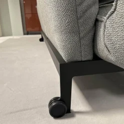 Rolf Benz 3-Sitzer-Sofas|Sofa 386 Mera Stoff 24 551 Umbragrau Gestell Stahl Verkehrsschwarz Pulverbeschichtet Inklusive Kissen