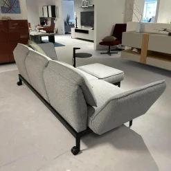 Rolf Benz 3-Sitzer-Sofas|Sofa 386 Mera Stoff 24 551 Umbragrau Gestell Stahl Verkehrsschwarz Pulverbeschichtet Inklusive Kissen