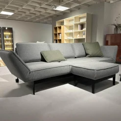 Rolf Benz 3-Sitzer-Sofas|Sofa 386 Mera Stoff 24 551 Umbragrau Gestell Stahl Verkehrsschwarz Pulverbeschichtet Inklusive Kissen