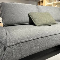 Rolf Benz 3-Sitzer-Sofas|Sofa 386 Mera Stoff 24 551 Umbragrau Gestell Stahl Verkehrsschwarz Pulverbeschichtet Inklusive Kissen
