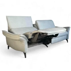 himolla 2-Sitzer-Sofas|Sofa 1178 Spektra Echtleder Leonessa Azur Blau Grau Füße Metall Anthrazit Mit Elektrischer Wallfree Funktion