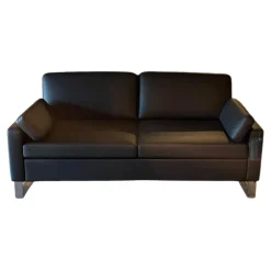 Brühl 2-Sitzer-Sofas|Sofa Alba 55 70 Leder Unit 5423 10 Schwarz Metallkufe Verchromt Glänzend Inkl Sitztiefenverstellung