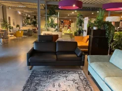 Brühl 2-Sitzer-Sofas|Sofa Alba 55 70 Leder Unit 5423 10 Schwarz Metallkufe Verchromt Glänzend Inkl Sitztiefenverstellung