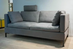 Brühl 2-Sitzer-Sofas|Sofa Alba Leder Taron 20 Grau Braun Gestell Schwarz Pulverbeschichtet Inklusive Kissen