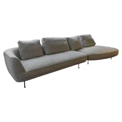 Wittmann 3-Sitzer-Sofas|Sofa Andes Bezug Stoff Gent Grau Füße Pulverbeschichtet Schwarz Grau