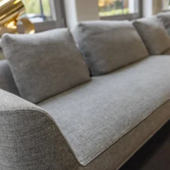 Wittmann 3-Sitzer-Sofas|Sofa Andes Bezug Stoff Gent Grau Füße Pulverbeschichtet Schwarz Grau