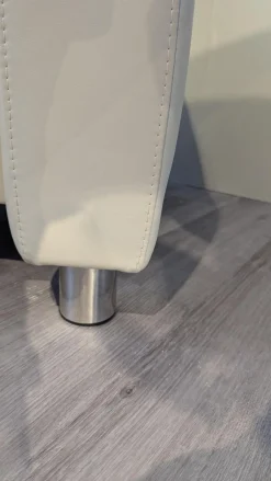 Stressless 2-Sitzer-Sofas|Sofa Arion Leder Paloma Light Grey Grau Stahlfuß 001 Edelstahl Poliert Holzteile Wenge Kopfstütze Höhenverstellbar Inklusive Hocker Mit Tischablage