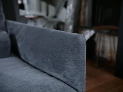 COR 2-Sitzer-Sofas|Sofa Avalanche Stoff 8145 Dunkelgrau Fuß M21 Lack Anthrazit Mit Hocker Und Lendenrollen