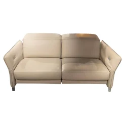 Erpo 2-Sitzer-Sofas|Sofa Avantgarde 965 Bezug Leder 43 210 Pearl Beige Kufe Hochglanz Mit Motorischer Sitz Und Rückenverstellung