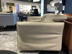 Erpo 2-Sitzer-Sofas|Sofa Avantgarde 965 Leder 43 210 Pearl Beige Grau Kufe Verchromt Mit Funktionen