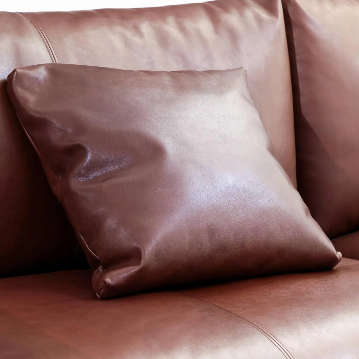 Montis 2-Sitzer-Sofas|Sofa Axel 3.5-Sitzer Bezug Leder Rancho Sienna L50 Kufengestell Edelstahl