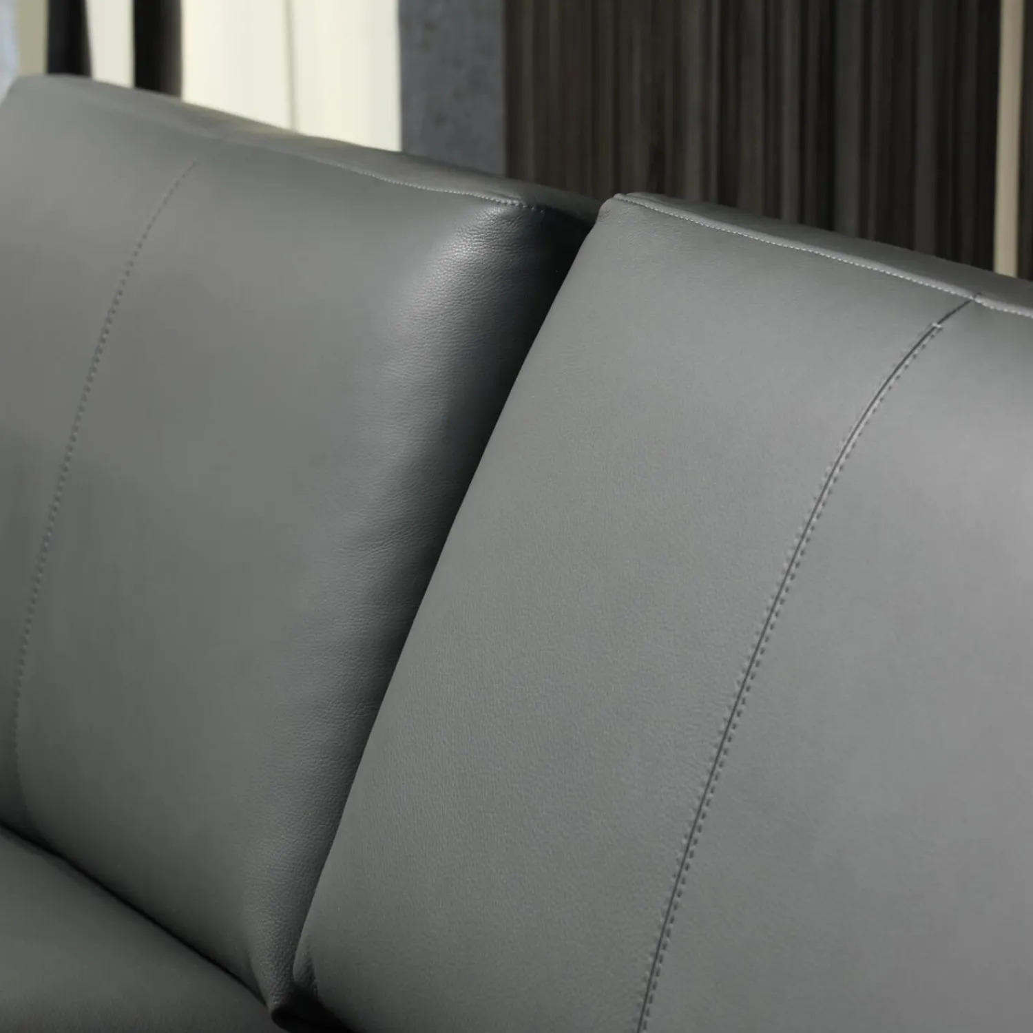 Leolux 2-Sitzer-Sofas|Sofa Bellice 679 B20 Vollnarbenleder Raffino 109 Shark Schwarz Grau Gestell Epoxy Granite Matt