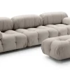 B&B Italia 3-Sitzer-Sofas|Sofa Camaleonda Stoff Magnolia Perlgrau Untergestell MDF Füße Buche Natur