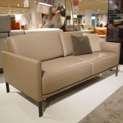 Rolf Benz 2-Sitzer-Sofas|Sofa Cara H-SOB SB168 Bezug Leder 38.102 Beigegrau Inklusive 2 Kissen