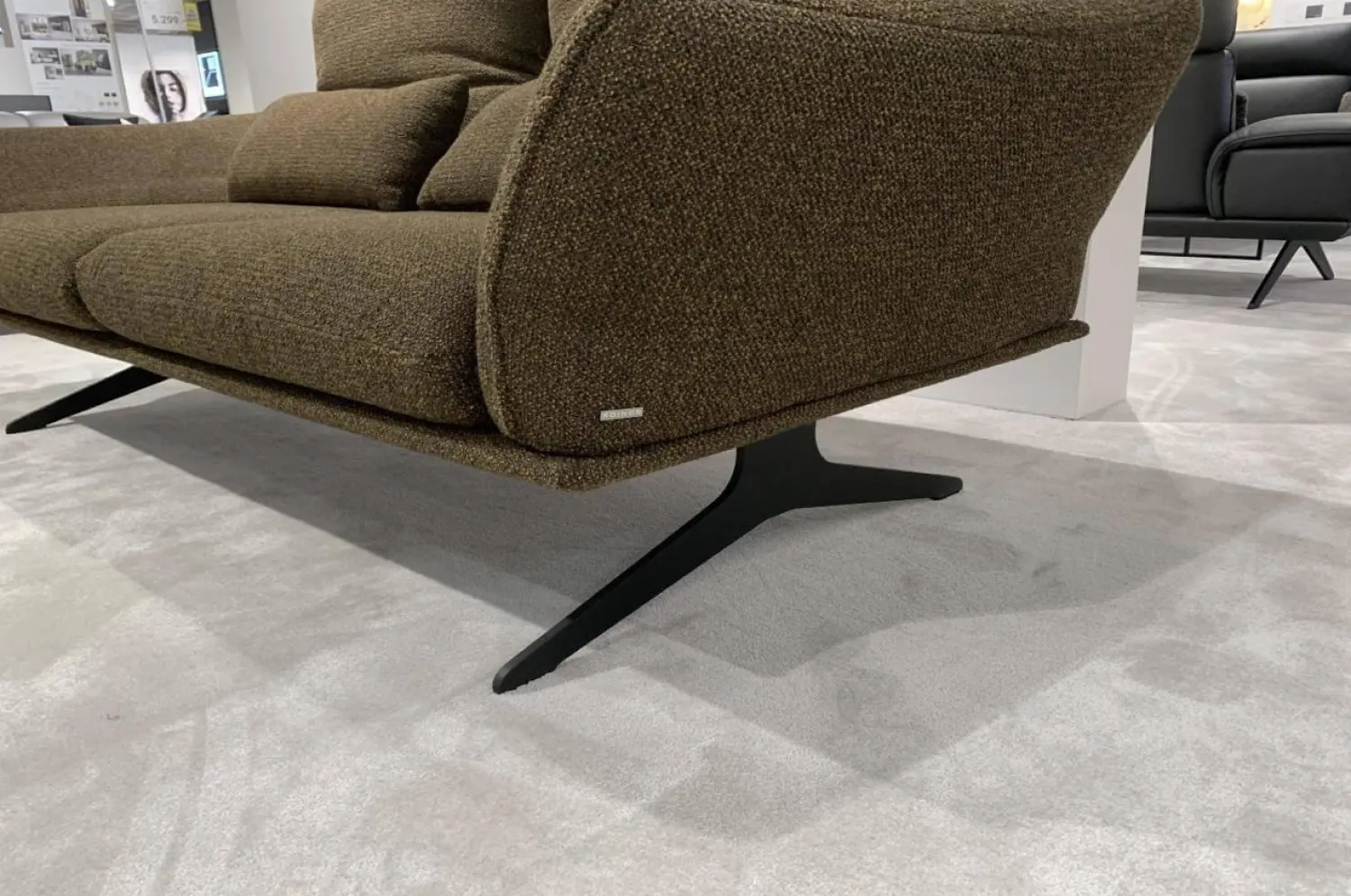 Koinor 2-Sitzer-Sofas|Sofa Ceda Stoff 20 Sherpa 84 Braun Rot Gestell Metall Schwarz Matt Pulverbeschichtet Inklusive Kissen