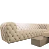 Baxter 3-Sitzer-Sofas|Sofa Chester Moon Leder Kashmir Nuage Grau