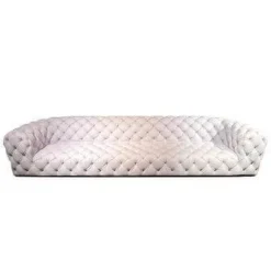 Baxter 3-Sitzer-Sofas|Sofa Chestermoon Bezug Leder Kashmir Lavande Grau Füße Buche Wenge Gebeizt