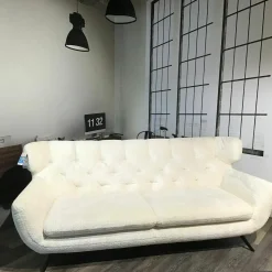 Candy 3-Sitzer-Sofas|Sofa Chira Stoff Shaun White Weiß Füße Metall 839 Schwarz Matt