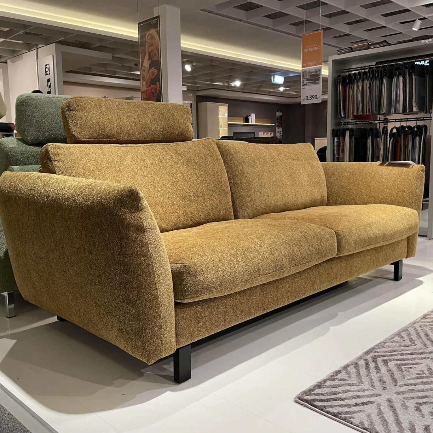 Erpo 2-Sitzer-Sofas|Sofa CL 970 Stoff 2037.68 Osino Holzkufe Buche Schwarz