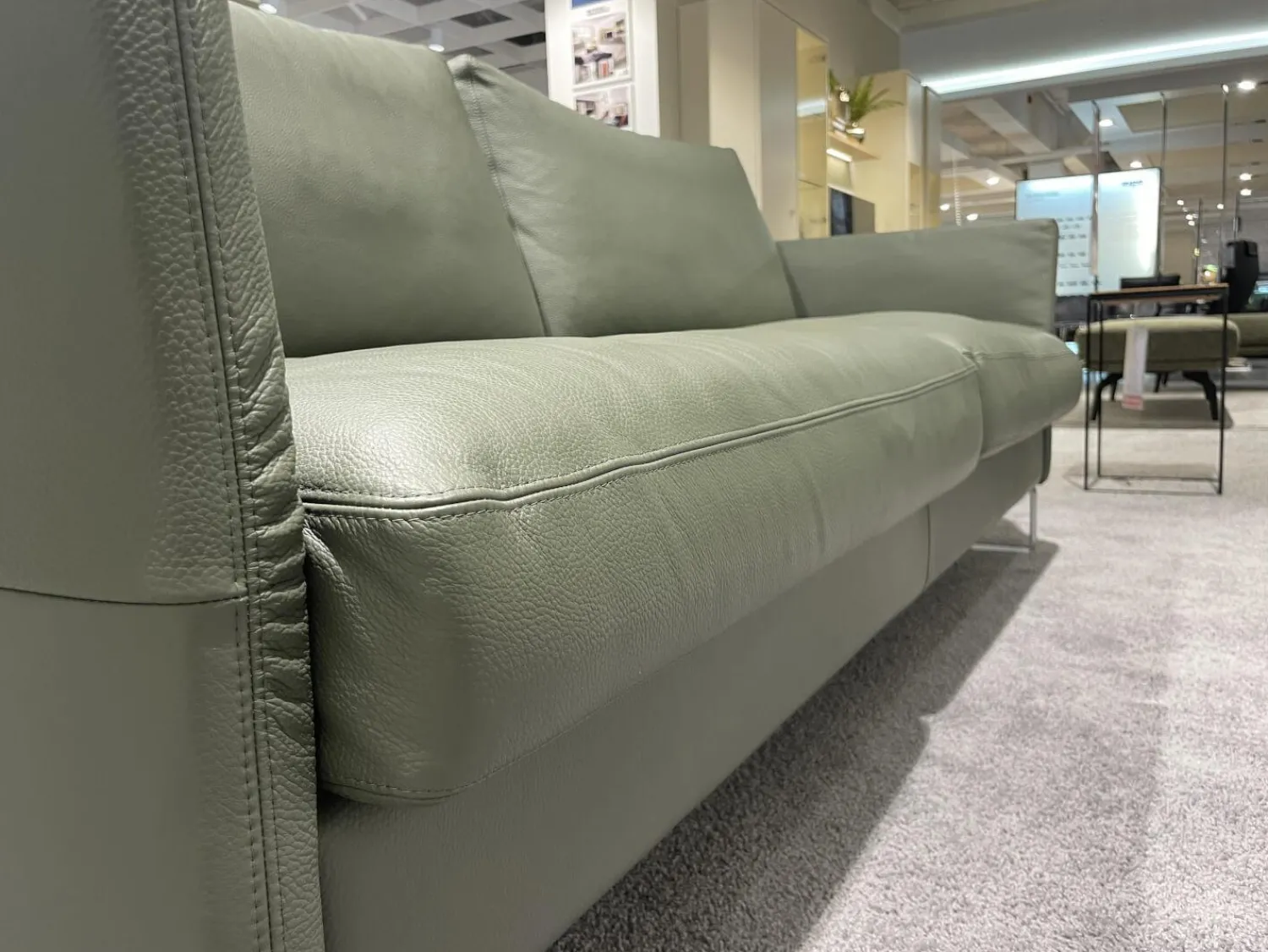 Erpo 2-Sitzer-Sofas|Sofa Classics CL990 R Leder 170 163 Olive Grün Kufe Metall