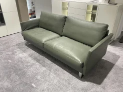 Erpo 2-Sitzer-Sofas|Sofa Classics CL990 R Leder 170 163 Olive Grün Kufe Metall