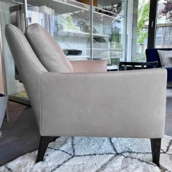 Bielefelder Werkstätten 2-Sitzer-Sofas|Sofa Coco Reines Anilin Leder Java Basalt Füsse Holz Wengefarbig Gebeizt