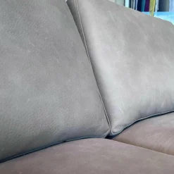 Bielefelder Werkstätten 2-Sitzer-Sofas|Sofa Coco Reines Anilin Leder Java Basalt Füsse Holz Wengefarbig Gebeizt