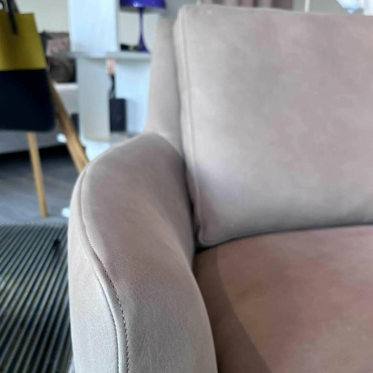 Bielefelder Werkstätten 2-Sitzer-Sofas|Sofa Coco Reines Anilin Leder Java Basalt Füsse Holz Wengefarbig Gebeizt