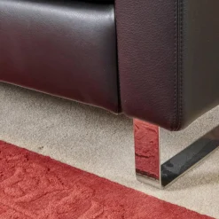 COR 3-Sitzer-Sofas|Sofa Conseta Bezug Leder Puro 458 Schwarz Chromkufen