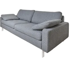 COR 2-Sitzer-Sofas|Sofa Conseta Bezug Stoff 5010 Anthrazit Schmalfuß Chrom Bodenfrei Inklusive 2 Kissen