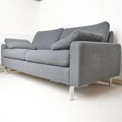 COR 2-Sitzer-Sofas|Sofa Conseta Bezug Stoff 5010 Anthrazit Schmalfuß Chrom Bodenfrei Inklusive 2 Kissen