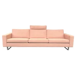 COR 3-Sitzer-Sofas|Sofa Conseta Bezug Stoff A0316 Canvas 100 614 Rosa Metallkufe Verchromt Inklusive Kopfstütze