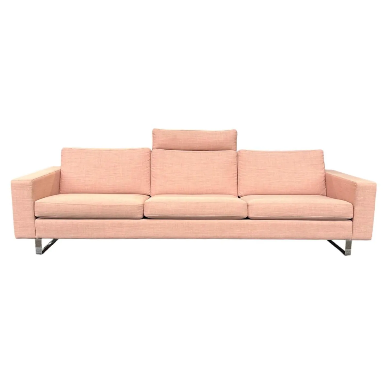 COR 3-Sitzer-Sofas|Sofa Conseta Bezug Stoff A0316 Canvas 100 614 Rosa Metallkufe Verchromt Inklusive Kopfstütze
