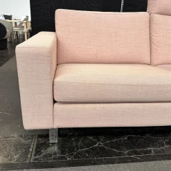 COR 3-Sitzer-Sofas|Sofa Conseta Bezug Stoff A0316 Canvas 100 614 Rosa Metallkufe Verchromt Inklusive Kopfstütze