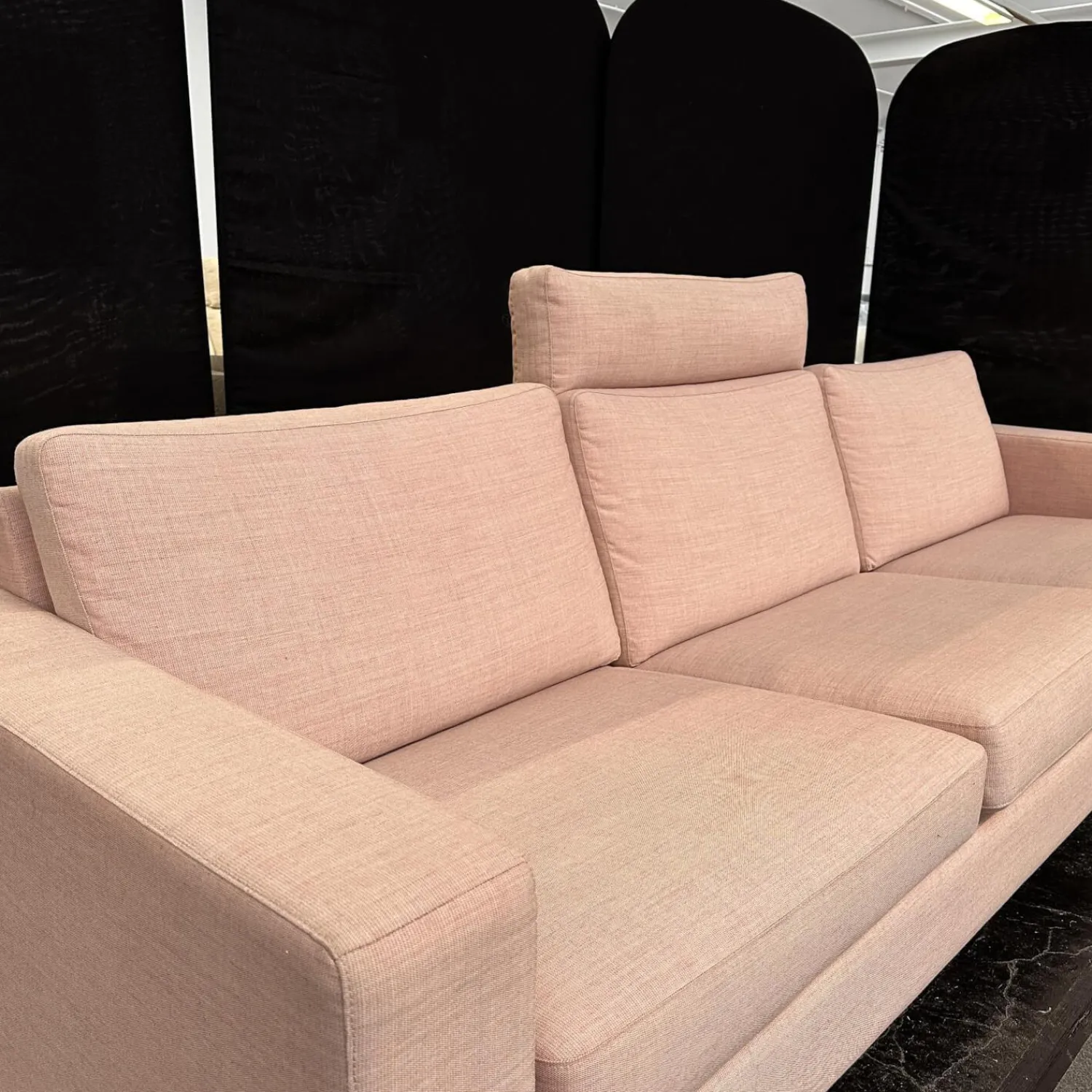 COR 3-Sitzer-Sofas|Sofa Conseta Bezug Stoff A0316 Canvas 100 614 Rosa Metallkufe Verchromt Inklusive Kopfstütze
