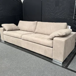 COR 2-Sitzer-Sofas|Sofa Conseta Leder 683 Taupe Beige Rahmenfuß Verchromt Füllungen Luftzellen Inklusive Armlehnenkissen