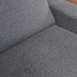 COR 2-Sitzer-Sofas|Sofa Conseta Stoff 5010 Anthrazit Schmalfuß Metall Verchromt mit Kissen und Kopfstütze