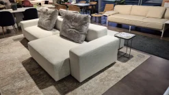 Ditre Italia 3-Sitzer-Sofas|Sofa Crossline Stoff Porto 101 Creme Weiß mit 3 Kissen
