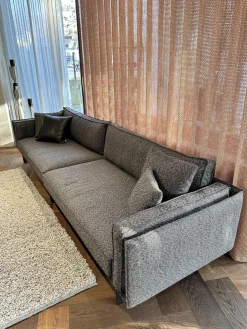 IP Design 3-Sitzer-Sofas|Sofa Cube Air Stoff Mara IP1763 494 Grau Füße Metallkufe Schwarz Mit Kissen