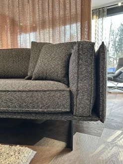 IP Design 3-Sitzer-Sofas|Sofa Cube Air Stoff Mara IP1763 494 Grau Füße Metallkufe Schwarz Mit Kissen