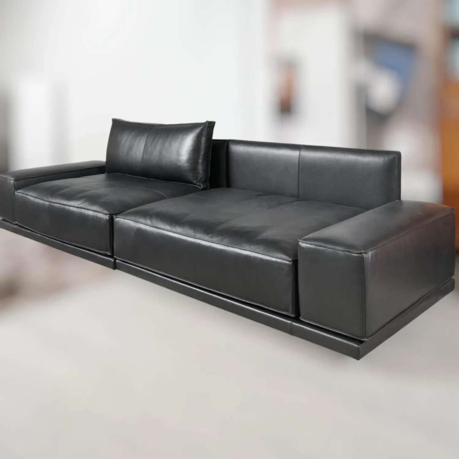 IP Design 3-Sitzer-Sofas|Sofa Cube Lounge Leder Space Schwarz