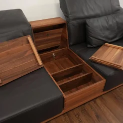 Brühl 2-Sitzer-Sofas|Sofa Deep Space Leder Jumbo 5662 22 Dunkelbraun Nussbaum