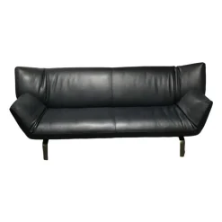 Leolux 3-Sitzer-Sofas|Sofa Devon 3-Sitzer Leder 14410 Raffino 130 Dragonfly Schwarz