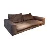 Cierre 2-Sitzer-Sofas|Sofa Dolce Vita Lifestyle Leder Piumone Vintage Grigio Grau Beige Gestell Metall Schwarz Verchromt