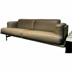 De Sede 3-Sitzer-Sofas|Sofa DS 175/23 Rahmen Und Korpus Leder Select 2418 Taupe Grau Sitz Leder Touch 2517 Taupe Grau Stahlkufen Schwarz Matt