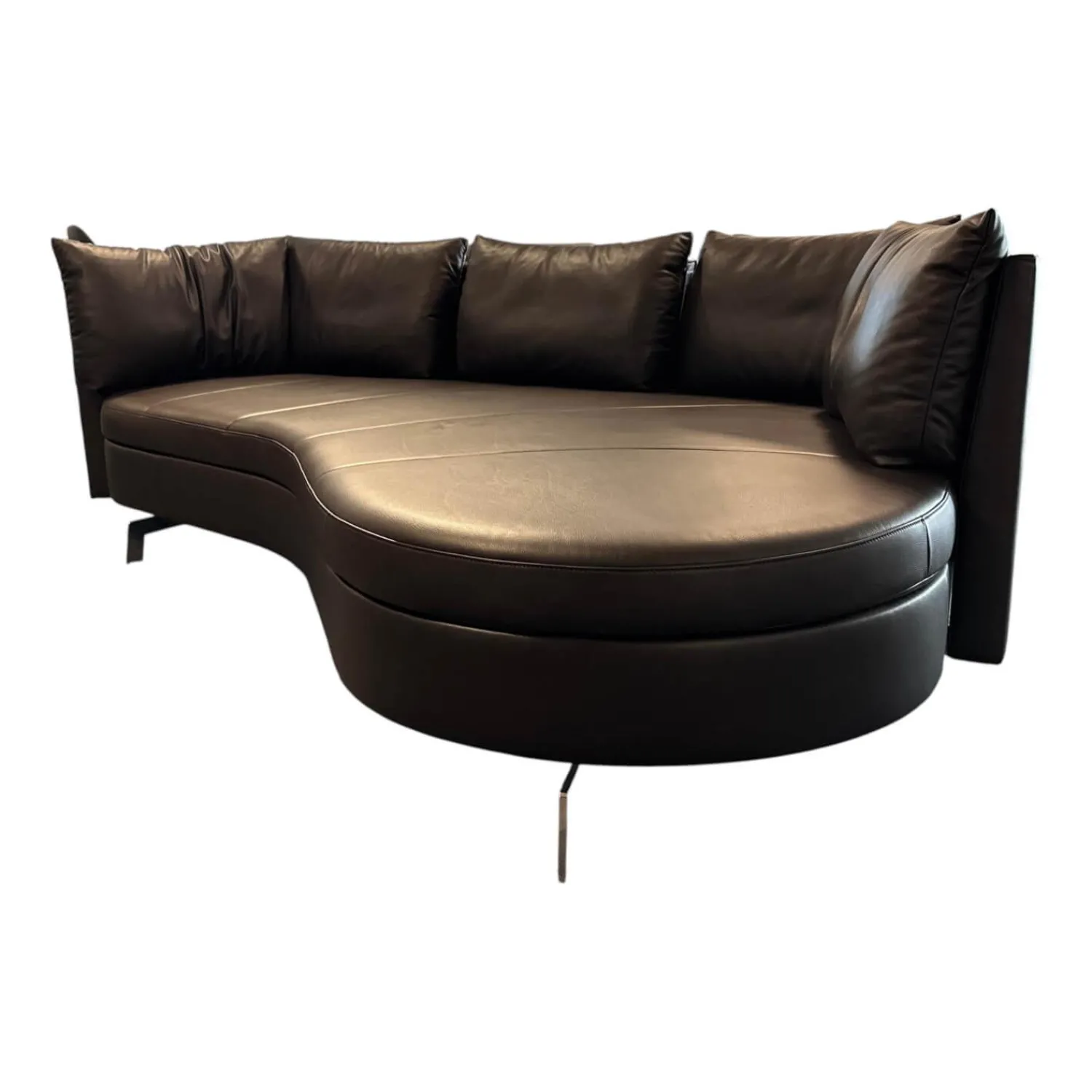 De Sede 2-Sitzer-Sofas|Sofa DS-167 Leder Select 2477 Cigarro Braun Füße Edelstahl Poliert Rücken Umlaufend Verschiebbar